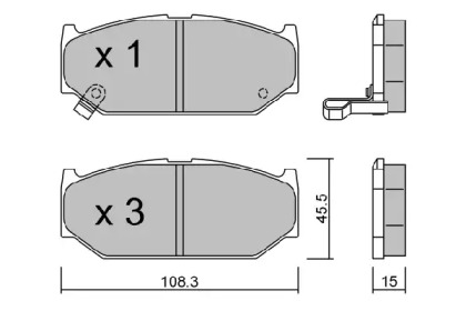 Комплект тормозных колодок AISIN BPSZ-1000